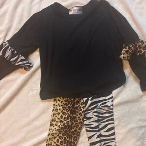Les tout petites - Kids Animal Print Matching Set